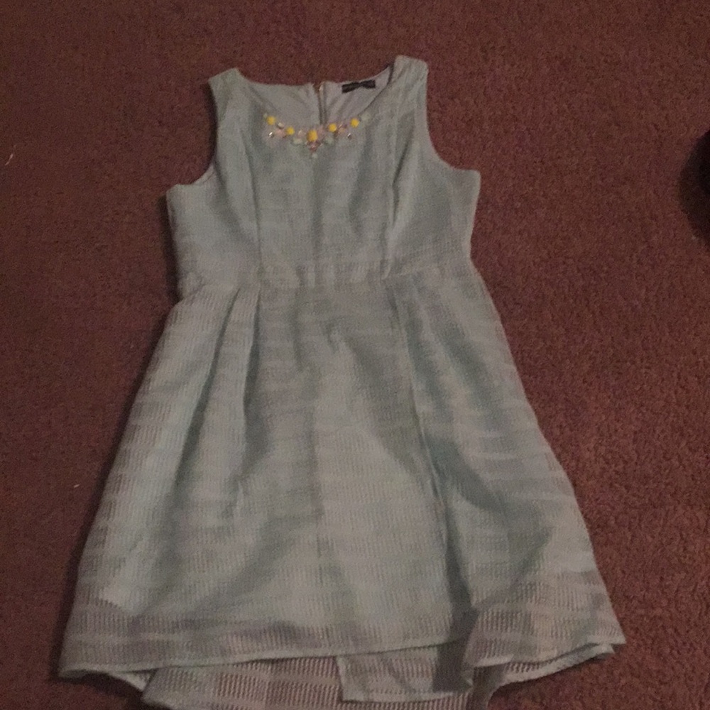 A light blue dress